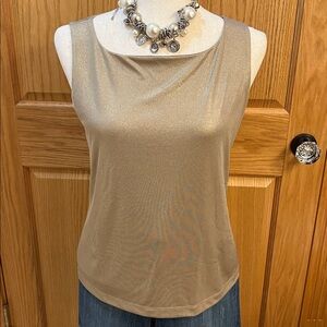 Chico's Travelers Metallic Gold Shell, Cami, Tank
